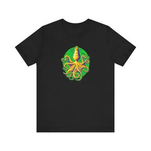 Psychoctopus poulpe vie marine unisexe jersey manches courtes t-shirt coloré original art océan mer créature poulpe psychédélique lui offrir