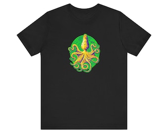 Psychoctopus Octopus Marine Life Unisex Jersey Short Sleeve Tee Colorful Original Art Ocean Sea Creature Octopus Psychedelic Gift Him Her