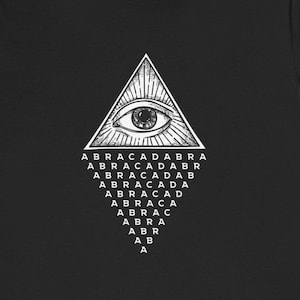 Abracadabra magic spell t-shirt witchy shirt goth girl graphic tshirt pagan occult print all seeing eye esoteric gift for witch