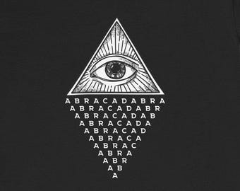 Abracadabra magic spell t-shirt witchy shirt goth girl graphic tshirt pagan occult print all seeing eye esoteric gift for witch