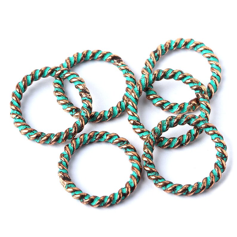 Twisted jump ring bronze jewelry findings twist rope ring band Etsy