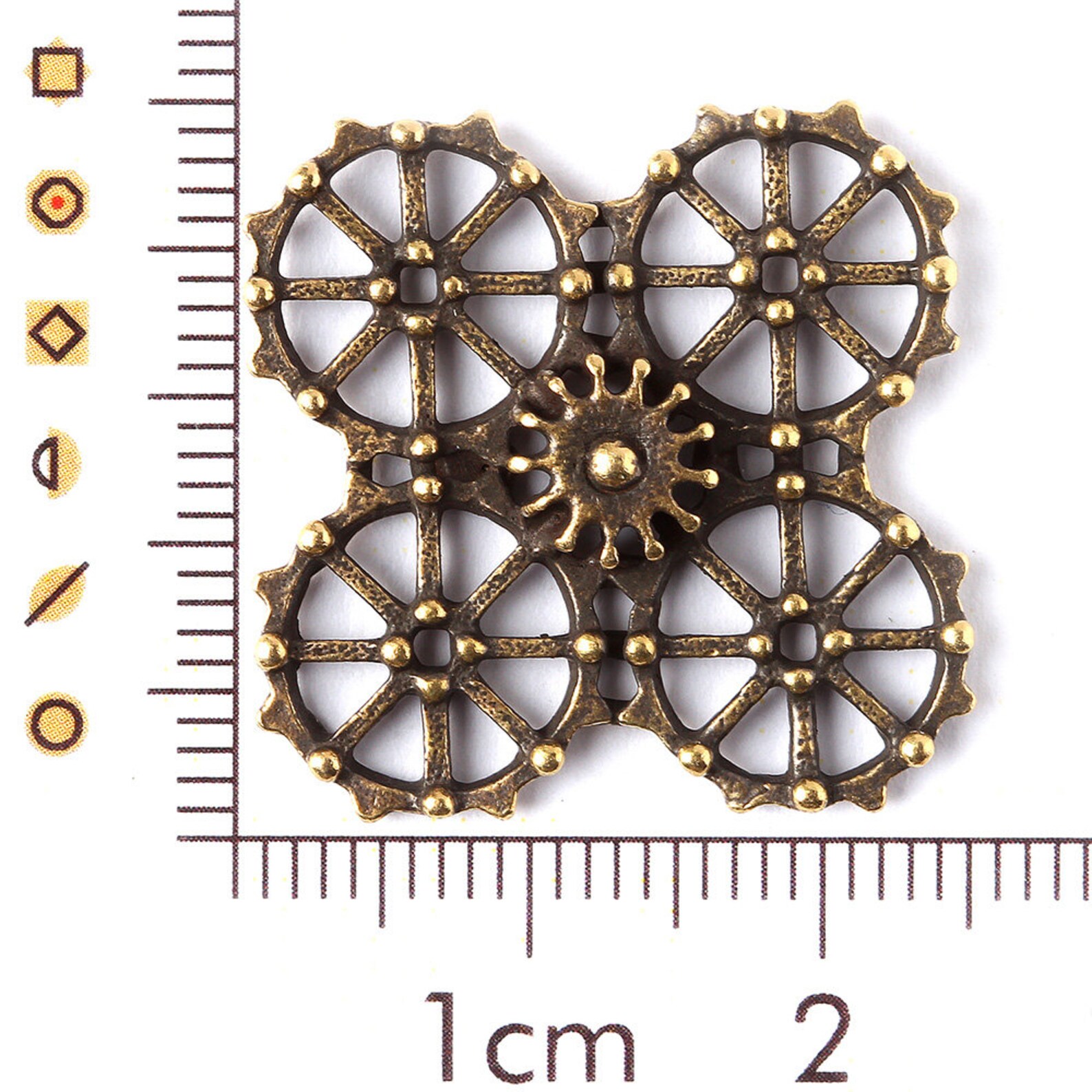 Square lattice steampunk spacer antique brass findings for Etsy