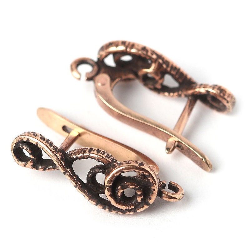 Earrings findings earwire leverback antique bronze artisan Etsy