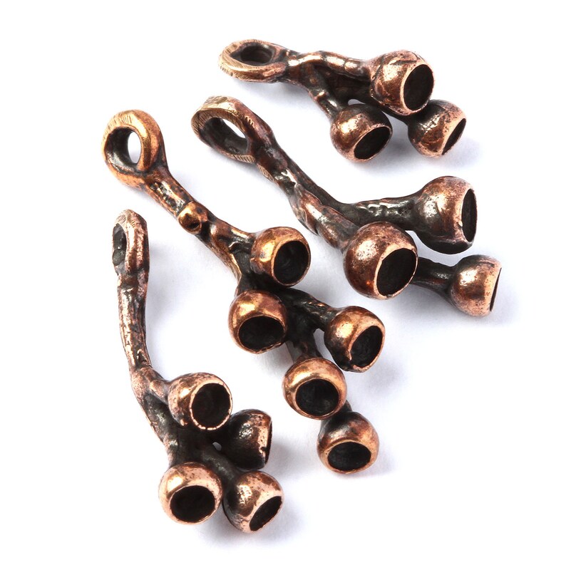 Handmade bronze jewelry findings charms set 30254 blossom Etsy