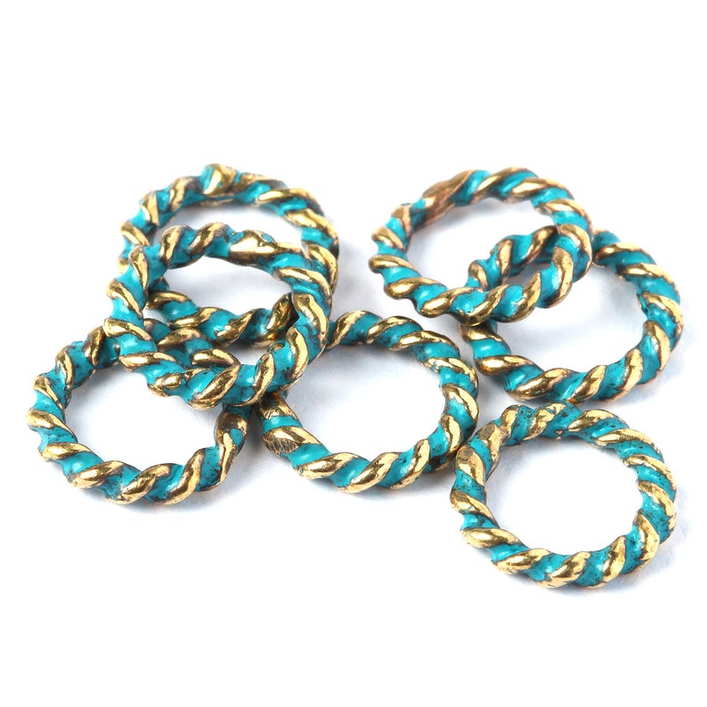Twisted jump ring bronze jewelry findings twist rope ring