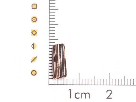 Designed and made by Anna Bronze stripped charms stripe antique bronze handmade jewelry findings beads spacer 3142 Bead bronze Tube