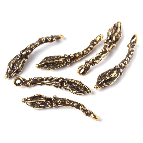 Antique brass organic jewelry findings Organic brass charms Etsy