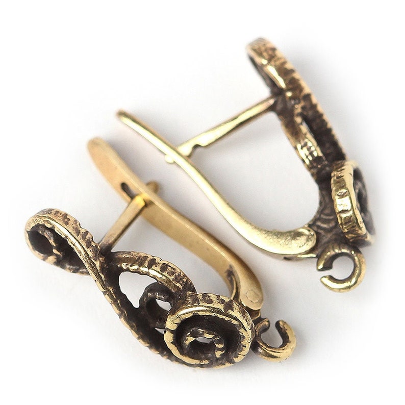 Earrings findings earwire leverback antique bronze artisan Etsy