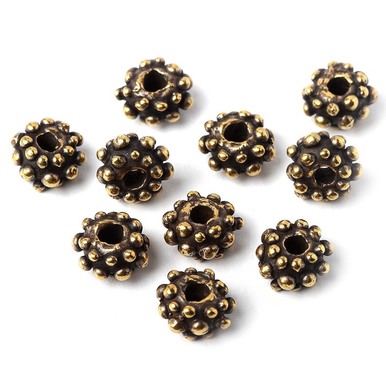 Bronze Bead 08071. Bronze Findings Jewelry Findings Dotted Etsy