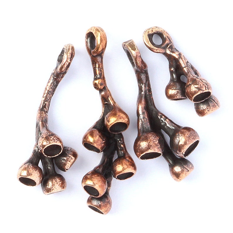 Handmade bronze jewelry findings charms set 30254 blossom Etsy