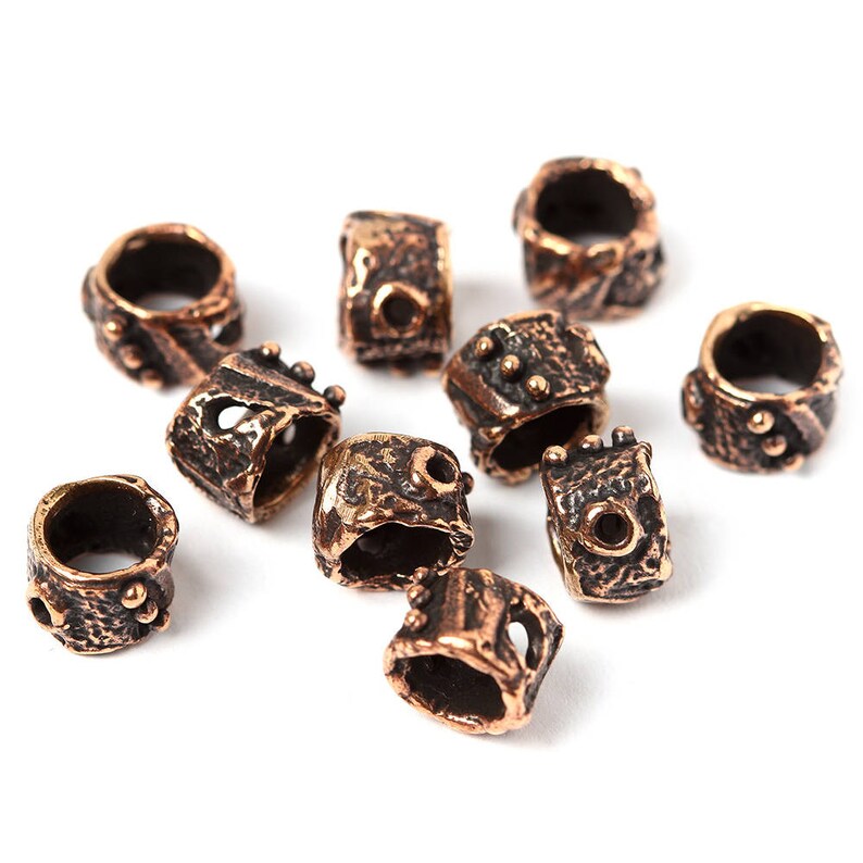 Jewelry Findings Bronze Tube Spacer Archaic Rustic Ancient Old Etsy