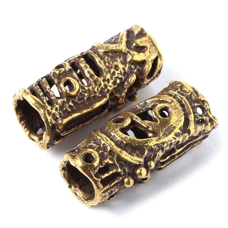 Jewelry findings bronze tube bead Spacer 11101 archaic rustic Etsy