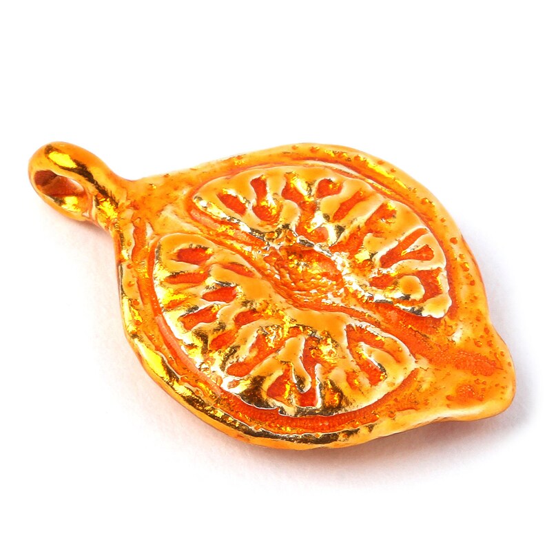 Fruit charm gold lemon findings for jewelry making necklace Etsy