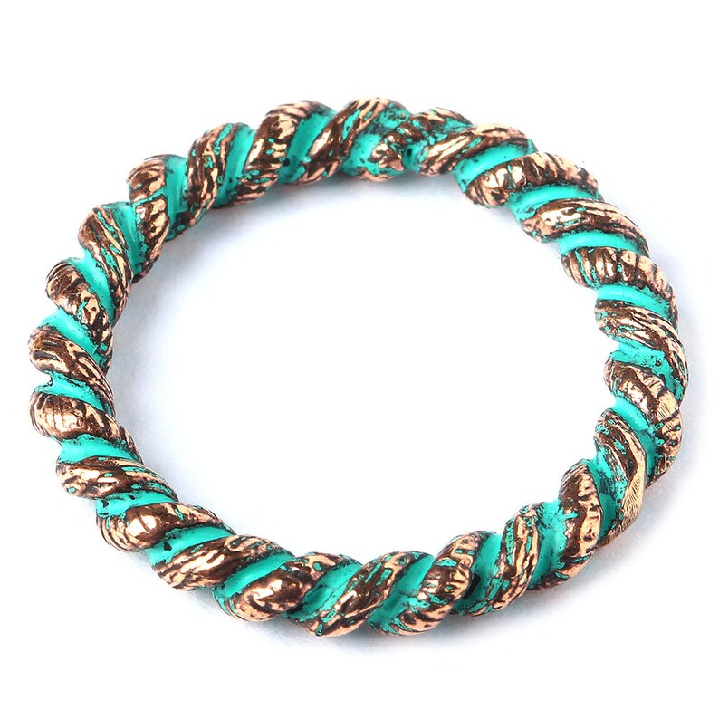 Twisted Jump Ring Bronze Jewelry Findings Twist Rope Ring Band Etsy