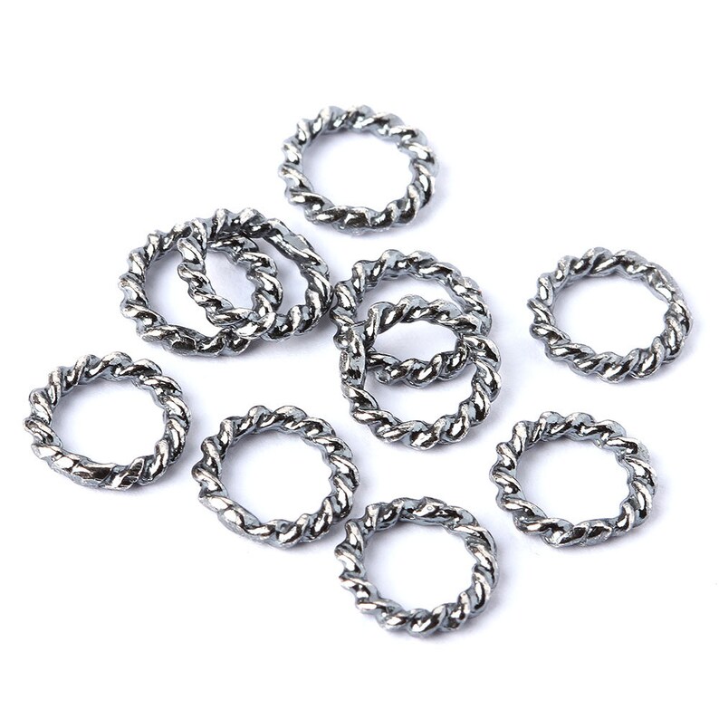 Twisted jump ring bronze jewelry findings twist rope ring band Etsy