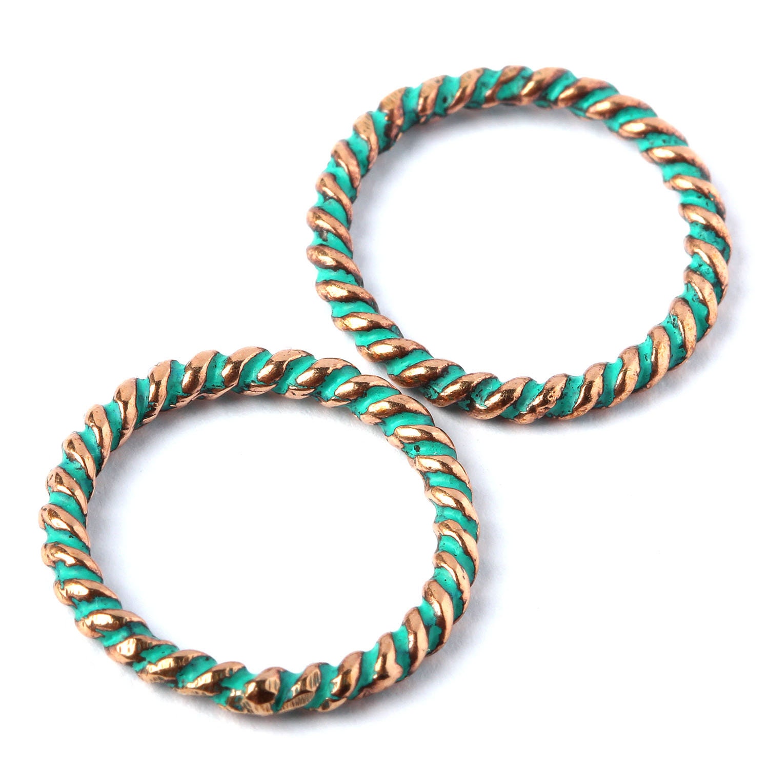 Twisted jump ring bronze jewelry findings twist rope ring band Etsy