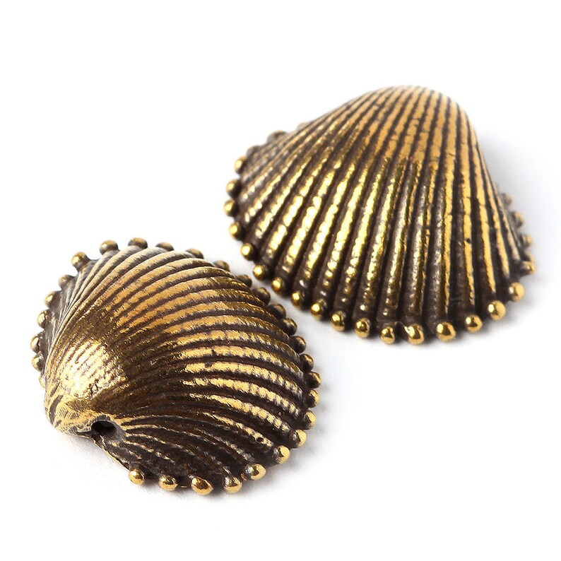 Nautical seashell antique brass artisan fancy jewelry findings Etsy