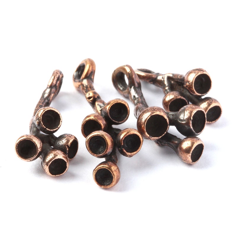 Handmade bronze jewelry findings charms set 30254 blossom Etsy