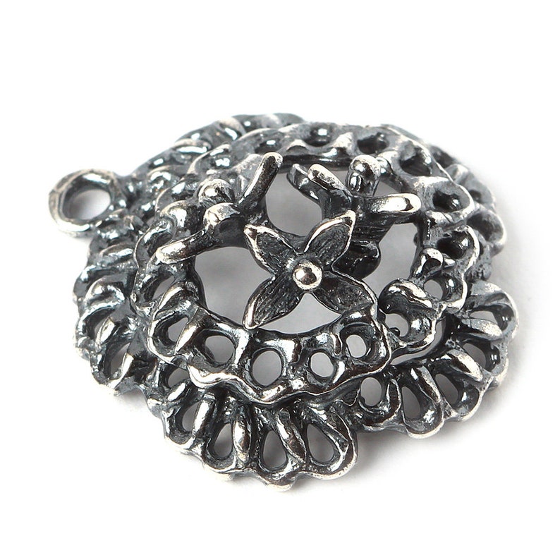 Vintage Flower Pendant Findings for Jewelry Making Necklace Etsy