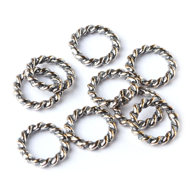 Twisted jump ring bronze jewelry findings twist rope ring band Etsy