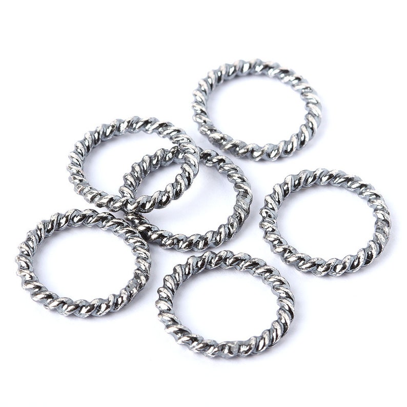 Twisted jump ring bronze jewelry findings twist rope ring band Etsy