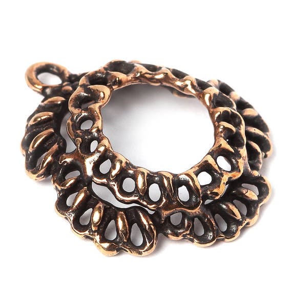 Organic Style Bail Flower Unique Jewelry Findings Bronze for Etsy