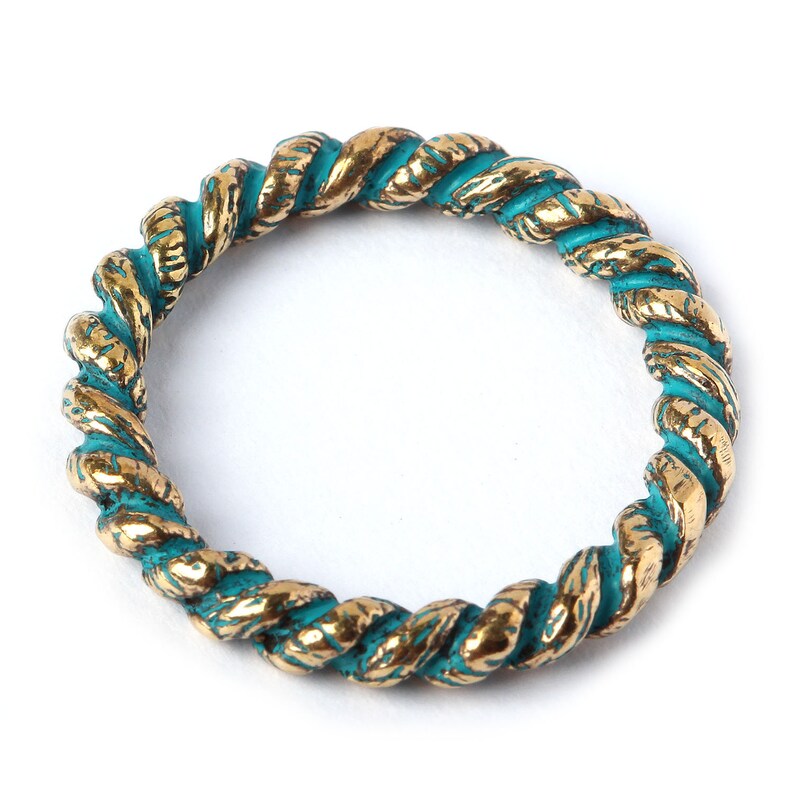 Twisted Jump Ring Bronze Jewelry Findings Twist Rope Ring Band Etsy