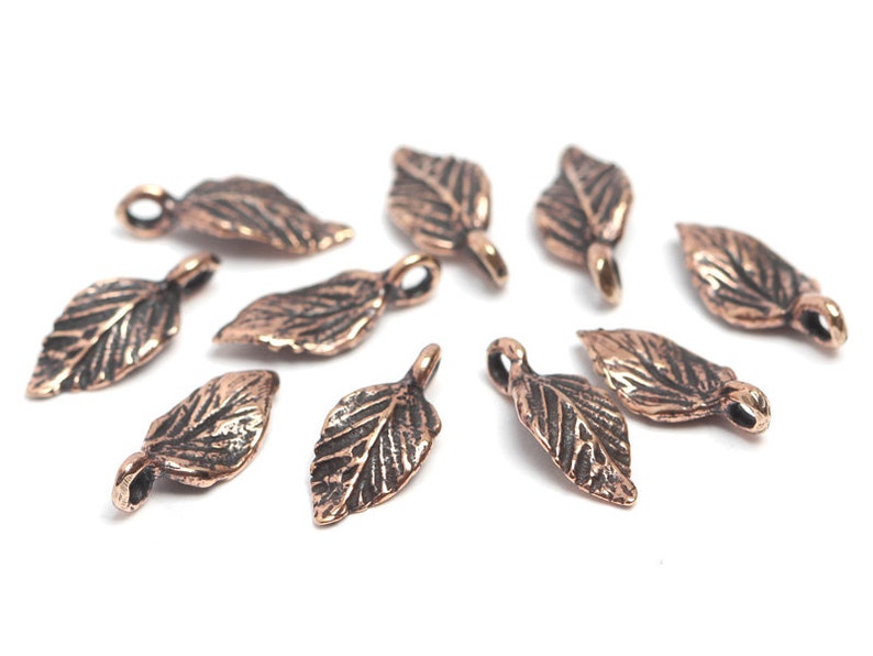 Designed and made by Anna Bronze necklace 3126 Nature inspired tree leaf charms antique bronze findings for jewelry making earrings