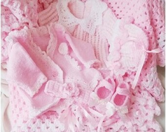 Baby Strickanleitung PDF-Buch: Doppelt gestrickte Wolle, Neugeborene bis 9 Monate