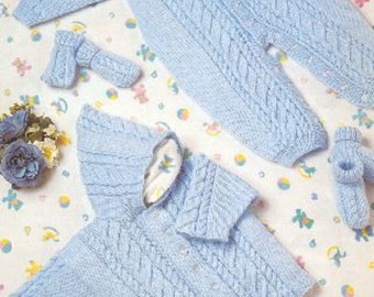 Baby Jungen Doppelstrick Outfit Muster: Jacke, Strampler (PDF Download)