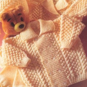 Childrens Knitting Pattern Cardigan and Jumper