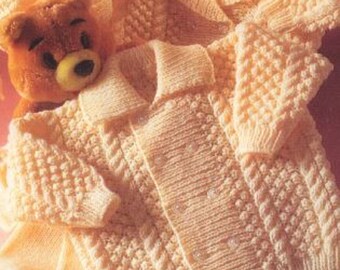 Childrens Knitting Pattern Cardigan and Jumper