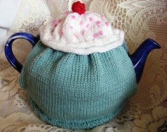 Cupcake Tea Cozy Strickanleitung, Strickmuster, Doppelstrickgarne (PDF-Muster)