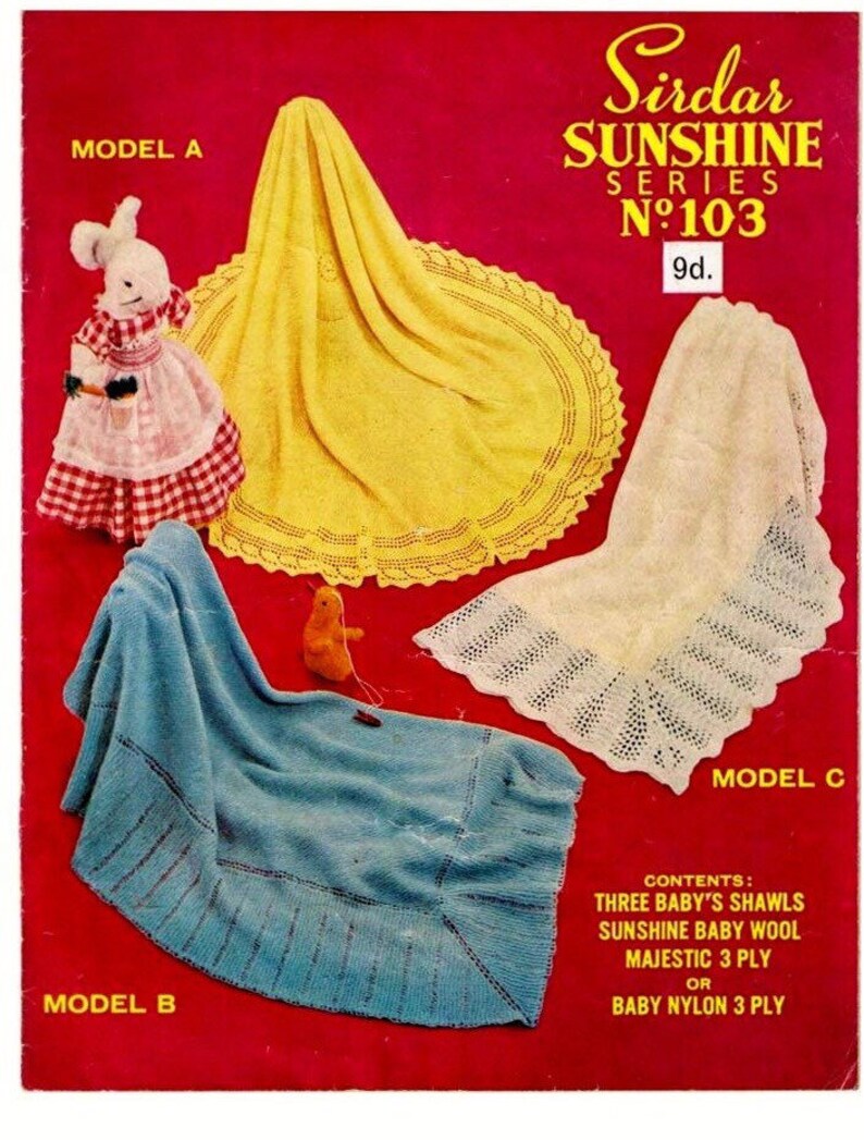 VINTAGE KNITTING PATTERNS for Baby Shawls in 3 Ply 4 Ply and Etsy