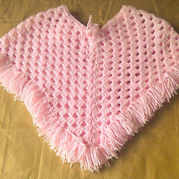 Crochet Poncho Pattern, Baby Poncho Pattern, GIrl's Poncho Pattern, Double Knit Pattern, Easy Poncho Pattern, Crochet Cape, Boho Poncho