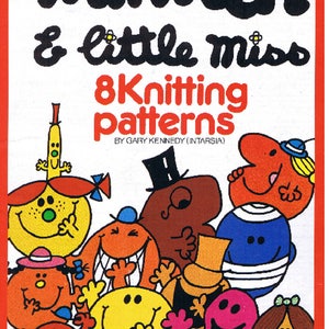 Mr. Men Vintage Knitting Pattern for family jumpers not toy patterns