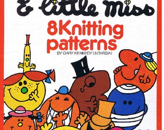 Mr. Men Vintage Strickmuster für 4 fädige Sockenwolle und Kinderpullover