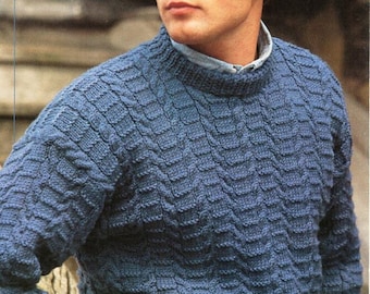Herren Strukturmuster Zopfmuster Pullover Muster (PDF-Muster)