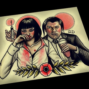 Pulp Fiction Tattoo Flash Art Print