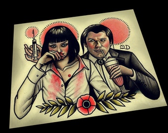 Pulp Fiction Tattoo Flash Art Print