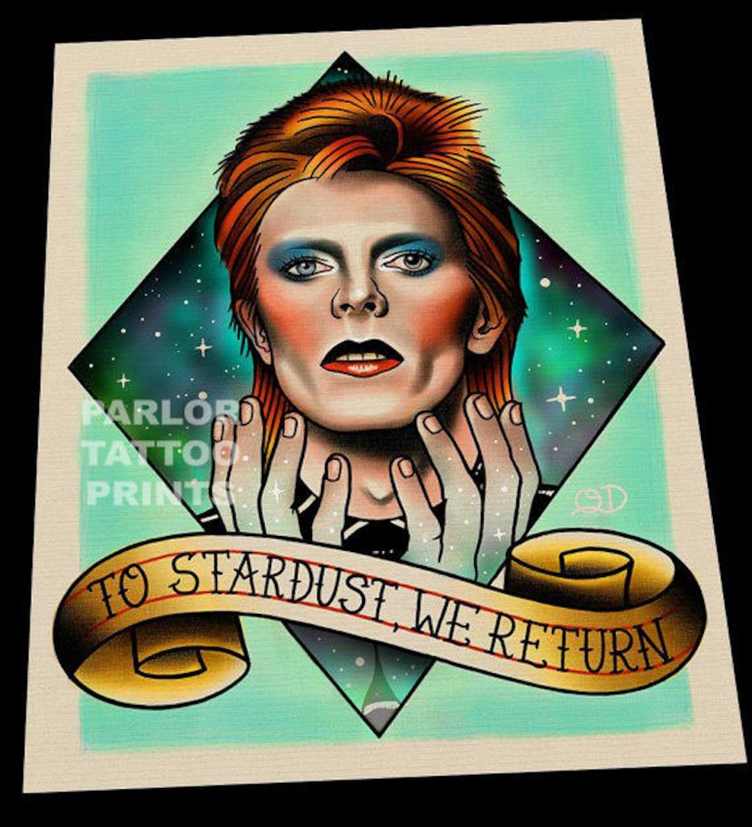 David Bowie Tattoo Flash Art Print - Etsy New Zealand, image size:1080x1188