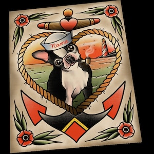 Personalized Boston Terrier Portrait