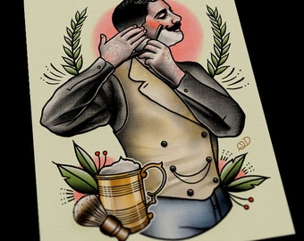 Tattooed Shaving Gent Tattoo Print