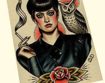 Rachael (Blade Runner) Tattoo Art Print (PRINT YOUR OPTION)