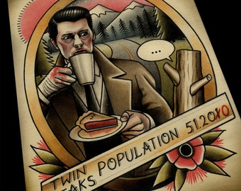Twin Peaks Tattoo Art Print