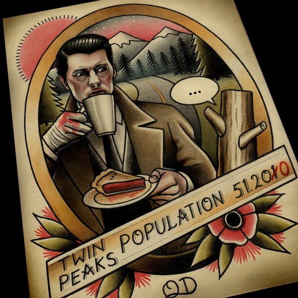 Twin Peaks Tattoo Art Print