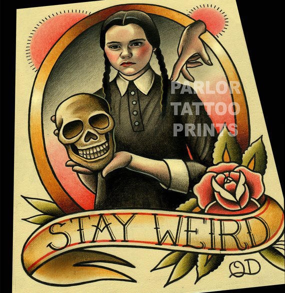 Wednesday Addams Tattoo Flash Adams Family Art - Etsy New Zealand Wednesday Addams Tattoo Flash Adams Family Art - Etsy New Zealand