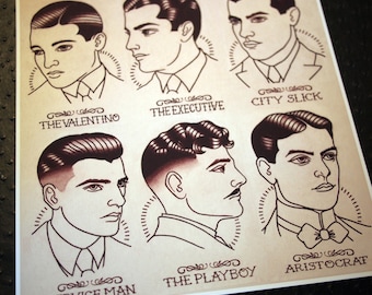 1920's Gentlemen's Hairstyle Barber Barbering Guide - Etsy Ireland