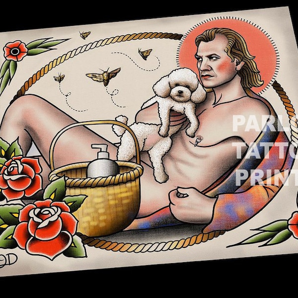 Buffalo Bill Silence of the Lambs Tattoo Flash Art Print