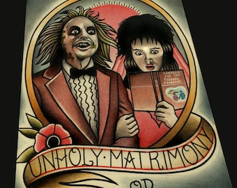 Unholy Matrimony (Beetlejuice) Art Print